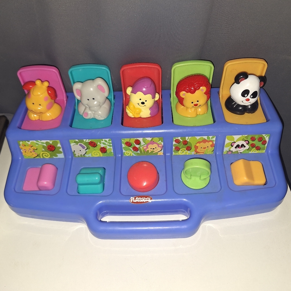 Playskool Vintage 1995 Poppin Pals Pop Up Jungle Animals Activity Toy OT Therapy